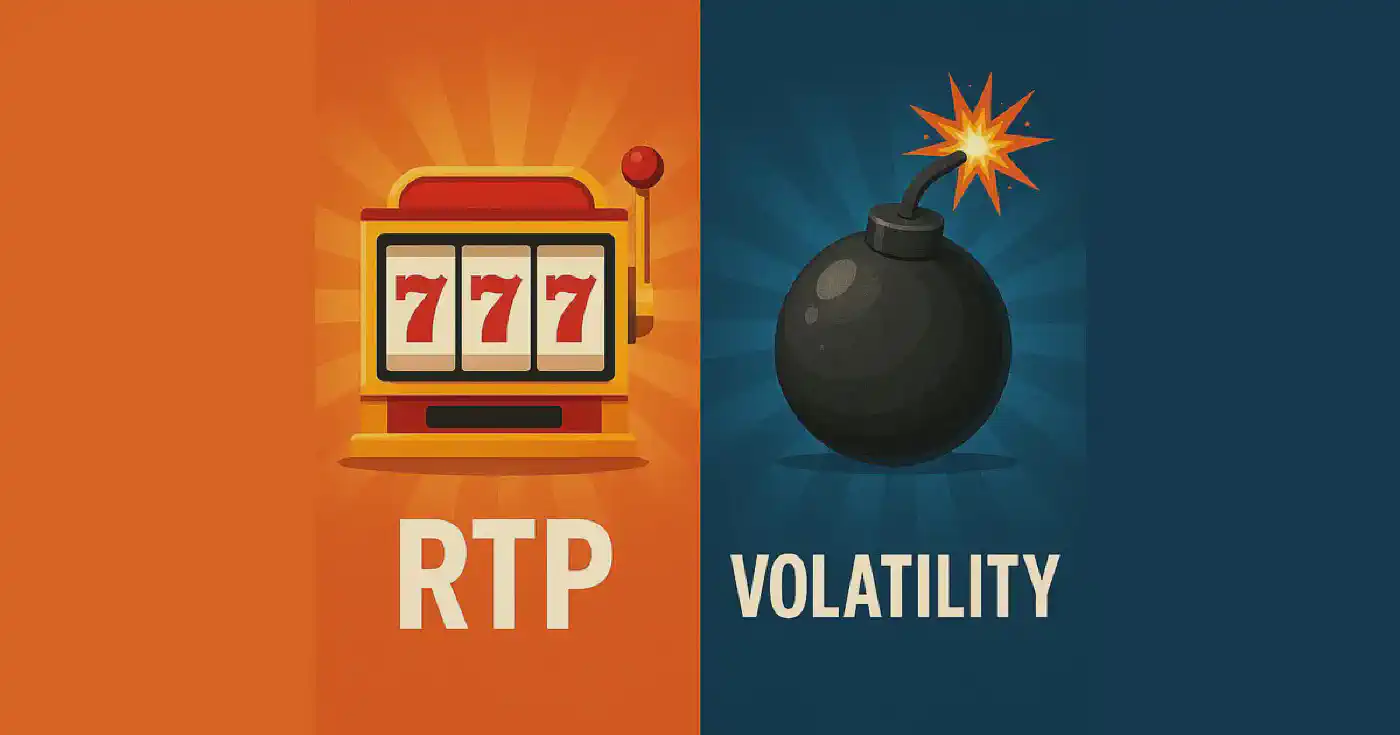 Slot game information showing RTP percentage and volatility rating