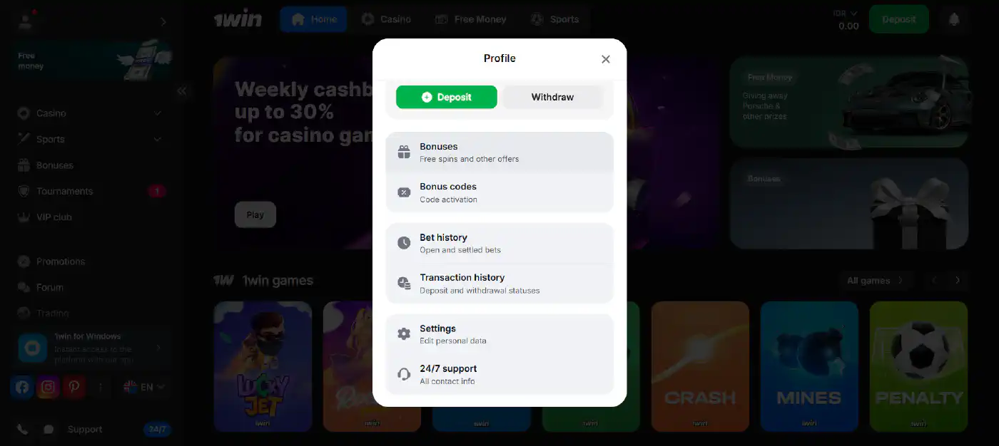 How to make quick withdrawals on 1win Indonesia using trusted payment methods?